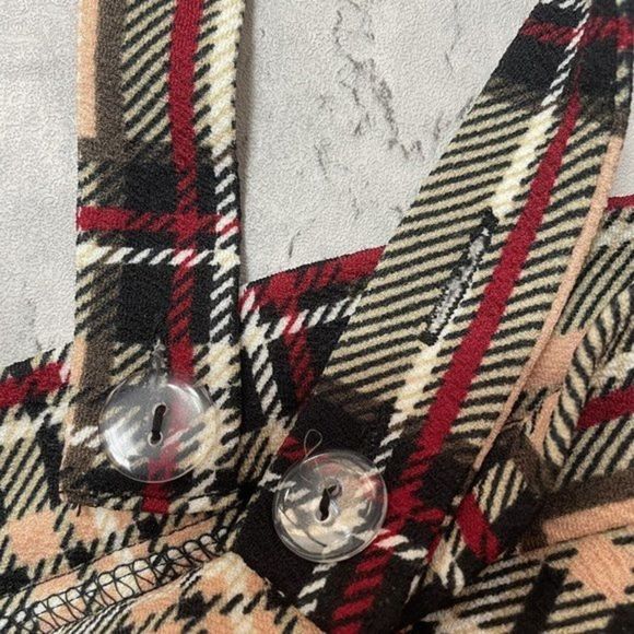 Shein Womens Curve Jumper Skirt Size 4XL Pink Plaid Overalls Side Zip EUC‎ - Picture 6 of 11